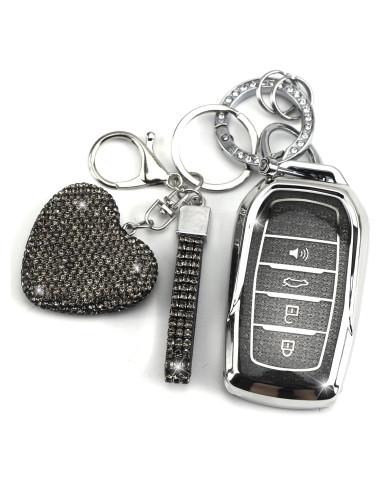 Cubierta de Llave YIKECASE para Toyota 4 Botones - Negro