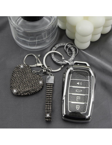 Cubierta de Llave YIKECASE para Toyota 4 Botones - Negro