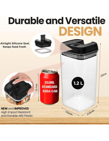 Contenedores de Almacenamiento Hermético Shazo 6 PC 1.2L BPA Free