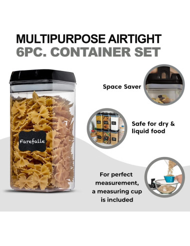 Contenedores de Almacenamiento Hermético Shazo 6 PC 1.2L BPA Free