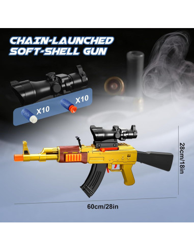 Rifle Francotirador de Juguete Shushuzz con Mira - Dardos de Espuma