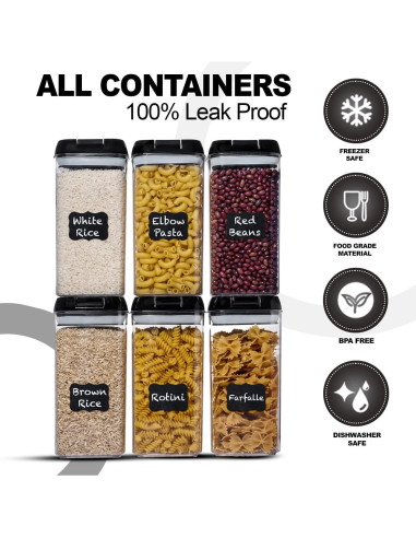 Contenedores de Almacenamiento Hermético Shazo 6 PC 1.2L BPA Free