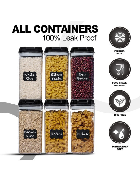 Contenedores de Almacenamiento Hermético Shazo 6 PC 1.2L BPA Free