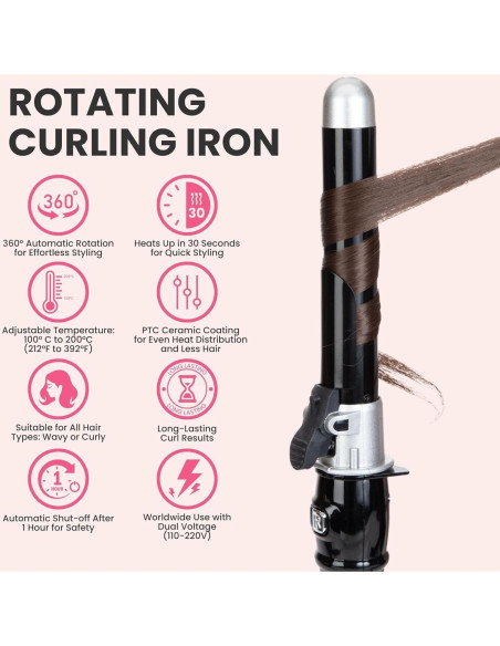 Plancha de Rizar Automática Honey Coco 1.1" (2.79 cm) LED Plancha de Rizar Automática Honey Coco 1.1" (2.79 cm) LED