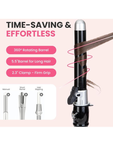 Plancha de Rizar Automática Honey Coco 1.1" (2.79 cm) LED