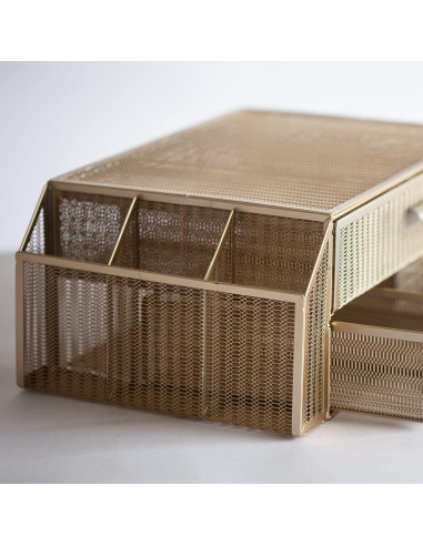 Soporte para Monitor Blu Monaco Dorado con Cajones 2