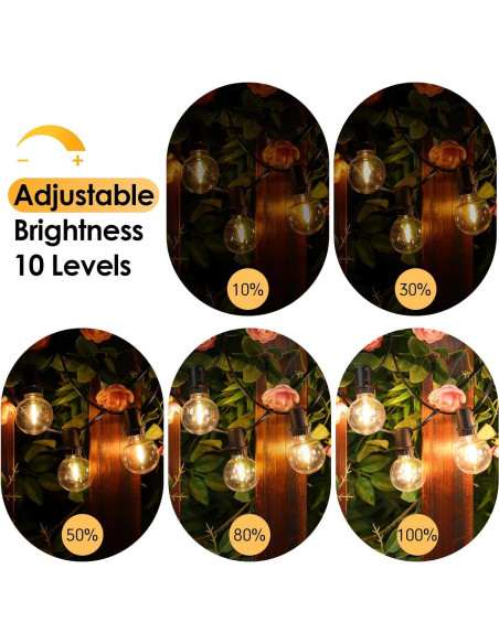 Luces de Cadena Solares Mlambert 48FT G40 con Control Remoto