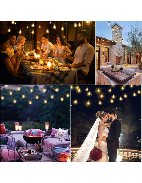 Luces de Cadena Solares Mlambert 48FT G40 con Control Remoto