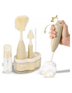 Juego de Cepillos para Biberones Baobrava - 5 Piezas con Dispensador