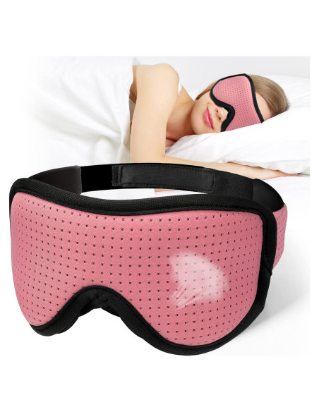 MUSICOZY Máscara para Dormir 3D Transpirable Rosa Claro
