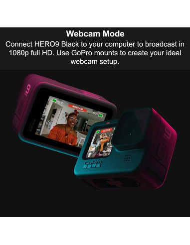 Cámara de Acción GoPro HERO9 Negro 5K 20MP Pantalla Táctil