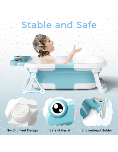 Bañera Plegable para Bebés Bunwag Azul 0-24 Meses 25L