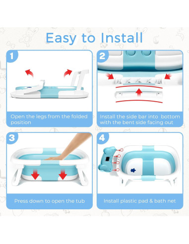 Bañera Plegable para Bebés Bunwag Azul 0-24 Meses 25L