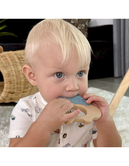 Mordedor de Silicona y Madera JUNUNA - Alivio Dentición Bebé