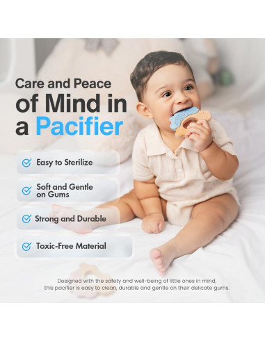 Mordedor de Silicona y Madera JUNUNA - Alivio Dentición Bebé