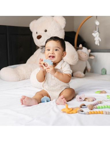 Mordedor de Silicona y Madera JUNUNA - Alivio Dentición Bebé