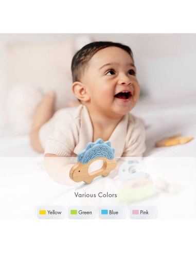Mordedor de Silicona y Madera JUNUNA - Alivio Dentición Bebé
