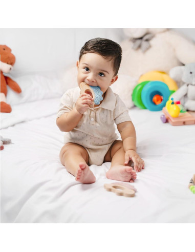 Mordedor de Silicona y Madera JUNUNA - Alivio Dentición Bebé