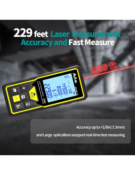 Medidor Láser Aufisi LDM70 70m Multifuncional Pantalla LCD Medidor Láser Aufisi LDM70 70m Multifuncional Pantalla LCD