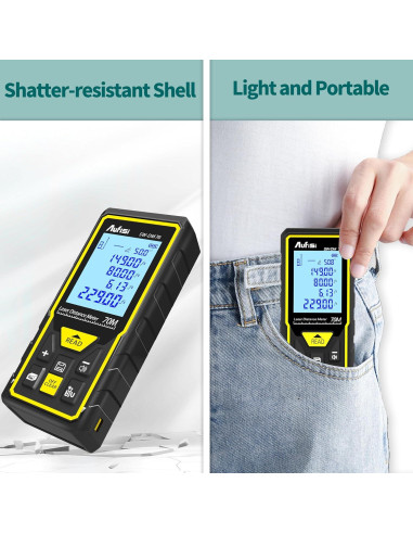 Medidor Láser Aufisi LDM70 70m Multifuncional Pantalla LCD