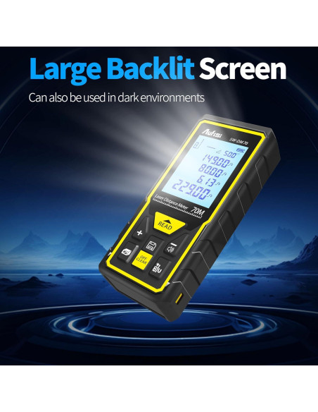 Medidor Láser Aufisi LDM70 70m Multifuncional Pantalla LCD Medidor Láser Aufisi LDM70 70m Multifuncional Pantalla LCD