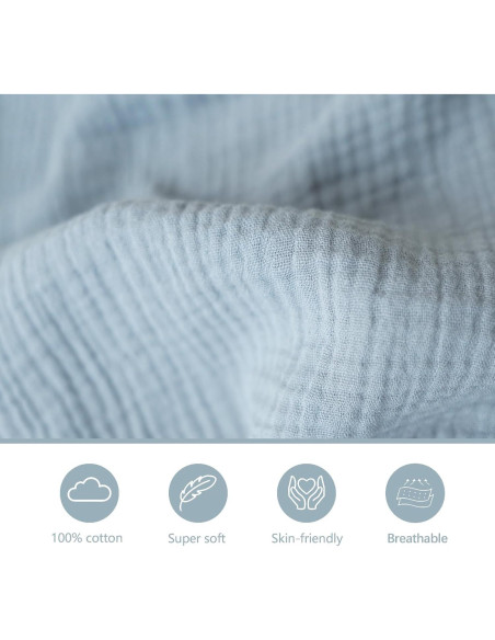 Pack de 2 Cubiertas de Lactancia Coreeky 100% Algodón Azul