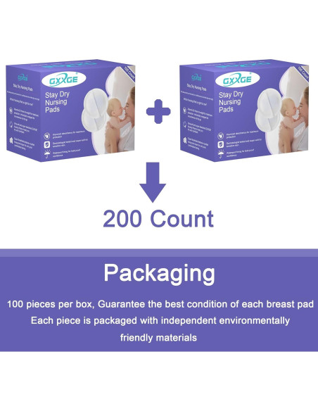 Almohadillas Desechables para Lactancia GXXGE 200 Unidades Ultra Absorbentes Almohadillas Desechables para Lactancia GXXGE 200 Unidades Ultra Absorbentes