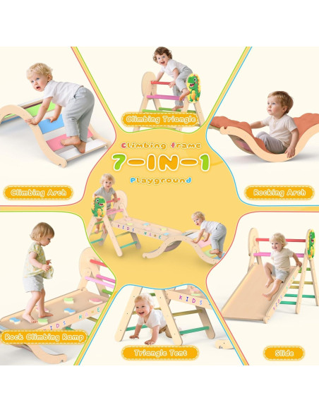 Conjunto de Escalada Triángulo Pikler Acenova para Niños 1-3 Años Conjunto de Escalada Triángulo Pikler Acenova para Niños 1-3 Años