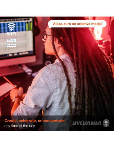 Bombilla LED inteligente Sylvania ST19 7W RGBW 2000K E26