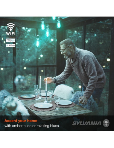 Bombilla LED inteligente Sylvania ST19 7W RGBW 2000K E26