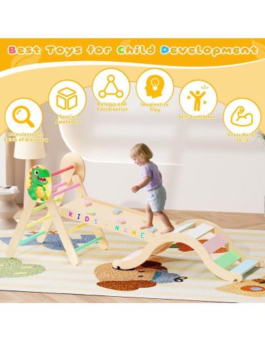 Conjunto de Escalada Triángulo Pikler Acenova para Niños 1-3 Años