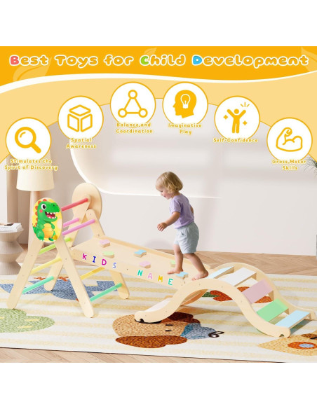 Conjunto de Escalada Triángulo Pikler Acenova para Niños 1-3 Años Conjunto de Escalada Triángulo Pikler Acenova para Niños 1-3 Años