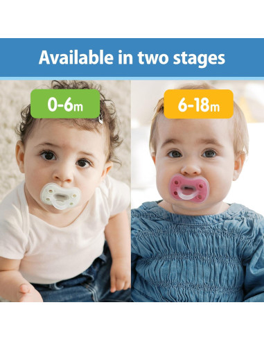 Chupete de Silicona Dr. Brown's Advantage 6-18m Paquete de 3