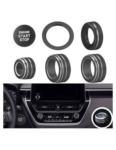Cubiertas de Perilla para Toyota Corolla 2023-2025 Tyifxom (6pcs) Negro