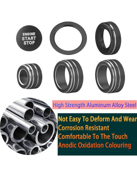 Cubiertas de Perilla para Toyota Corolla 2023-2025 Tyifxom (6pcs) Negro