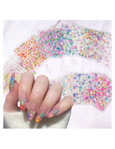 30 Hojas Calcomanías de Uñas Florales Coloridas NZRAESTRS