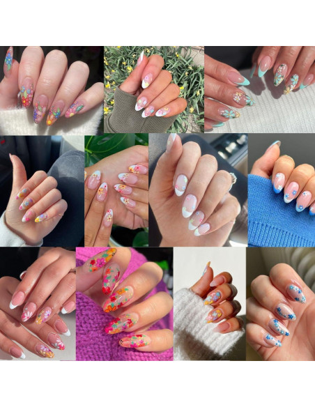 30 Hojas Calcomanías de Uñas Florales Coloridas NZRAESTRS