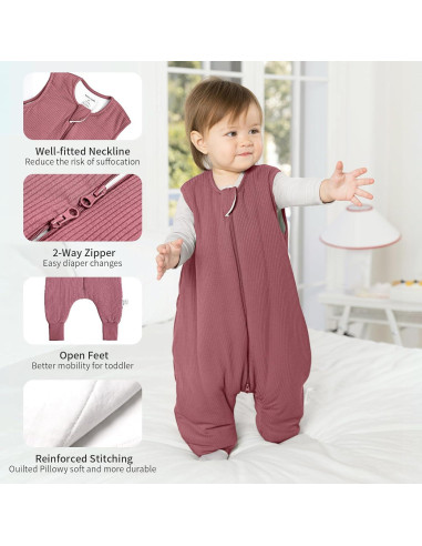 Saco de dormir unisex para bebés 1.0 Tog Rayón Bambú 6-12M