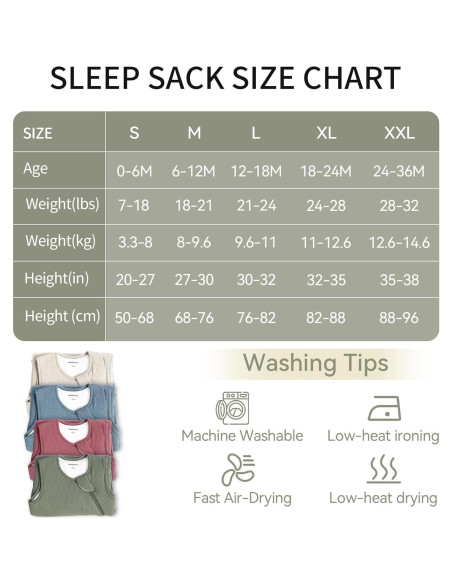 Saco de dormir unisex para bebés 1.0 Tog Rayón Bambú 6-12M