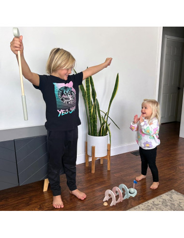 Juego de Mini Golf Interior Casa de Canicas 3 Hoyos Madera