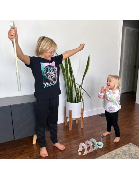 Juego de Mini Golf Interior Casa de Canicas 3 Hoyos Madera