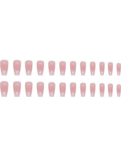 Uñas Postizas Magrace Medianas Color Nude 24 Pcs Francesas 2