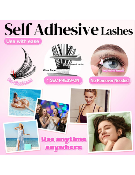 Pestañas Autoadhesivas AILAISHI 30D 200pcs 8-18mm D Curl