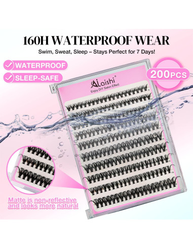 Pestañas Autoadhesivas AILAISHI 30D 200pcs 8-18mm D Curl