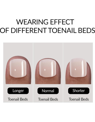 216 Uñas Postizas Francesas para Dedos de los Pies FJSMTOPL