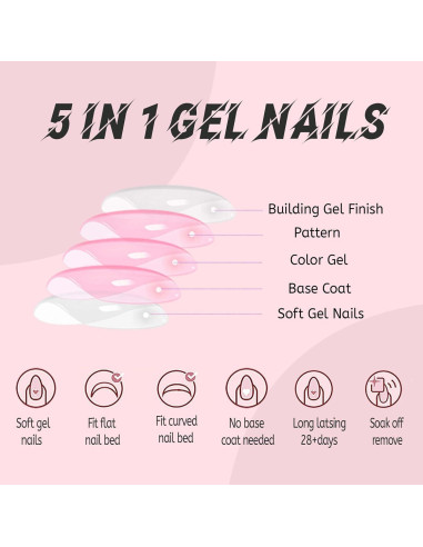 216 Uñas Postizas Francesas para Dedos de los Pies FJSMTOPL