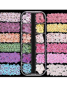 Maitys 3 Cajas 1080 Pcs Flores 3D para Uñas DIY Coloridas 2