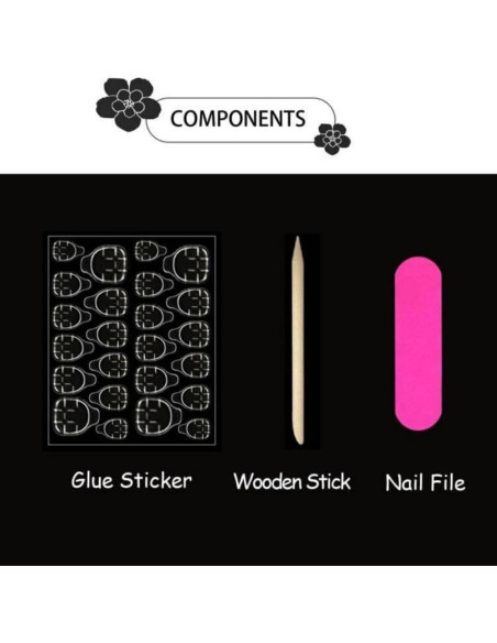 Uñas Postizas Cortas Cuadradas BLGTGH Rojo Vino 24Pcs