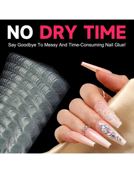 Pestañas Adhesivas para Uñas Artquee - 600 Pcs, 15 Tamaños