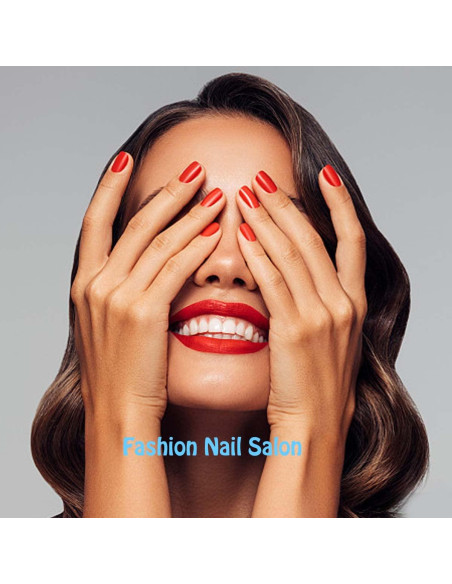 Uñas Postizas Cortas Rosa Intenso ANDGING - 24 Piezas Brillantes